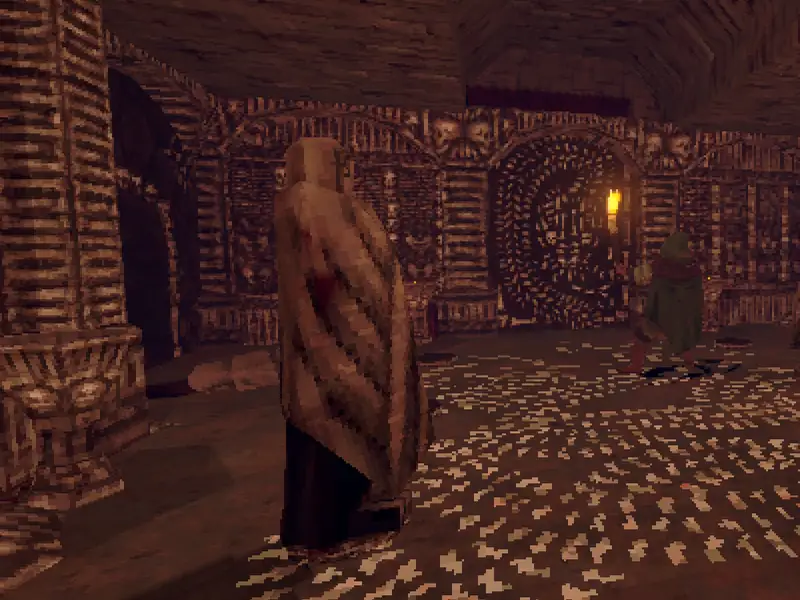 Torch lit bone chamber with braziers